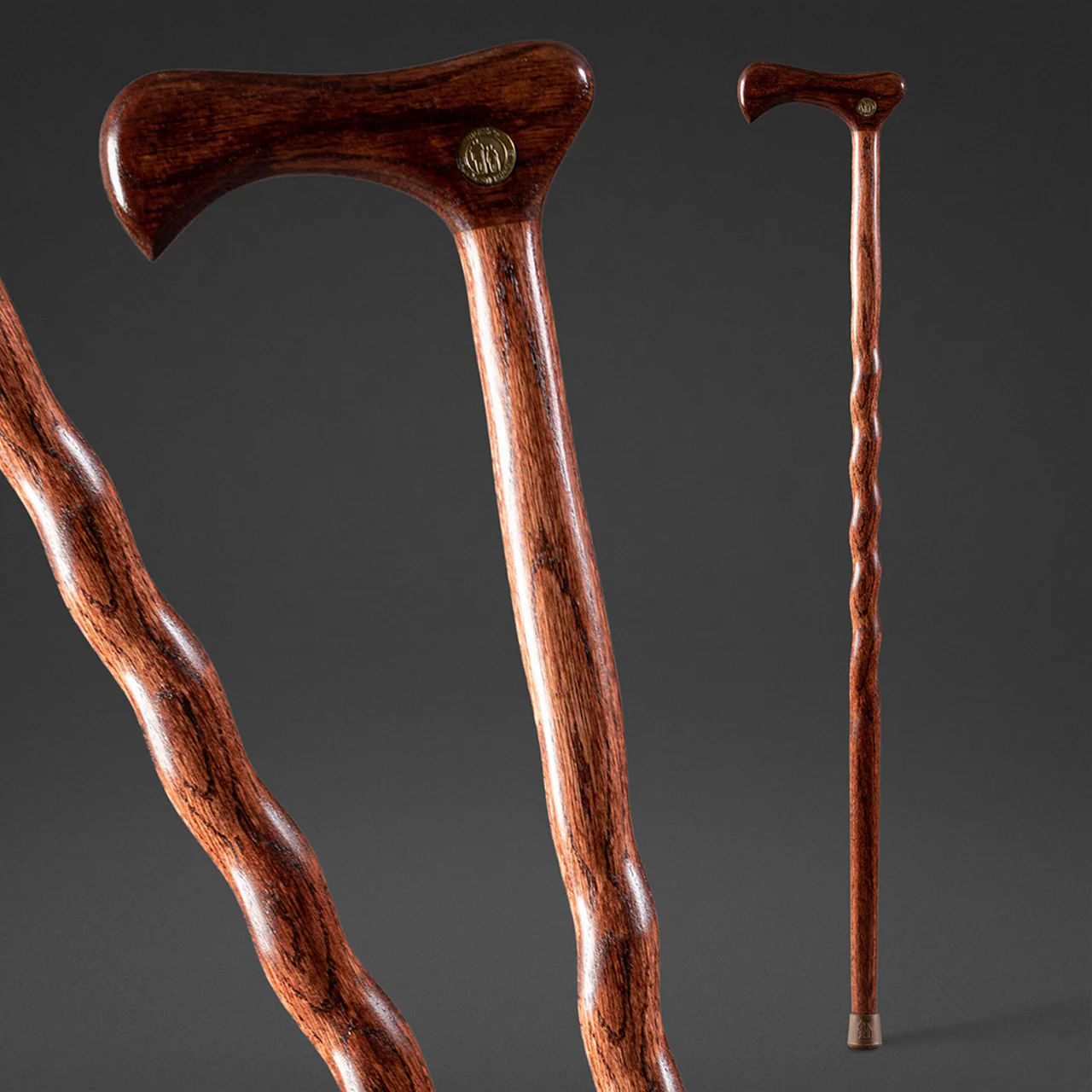 Twisted Oak Traditional Handcrafted Walking Cane 37" - Image 3