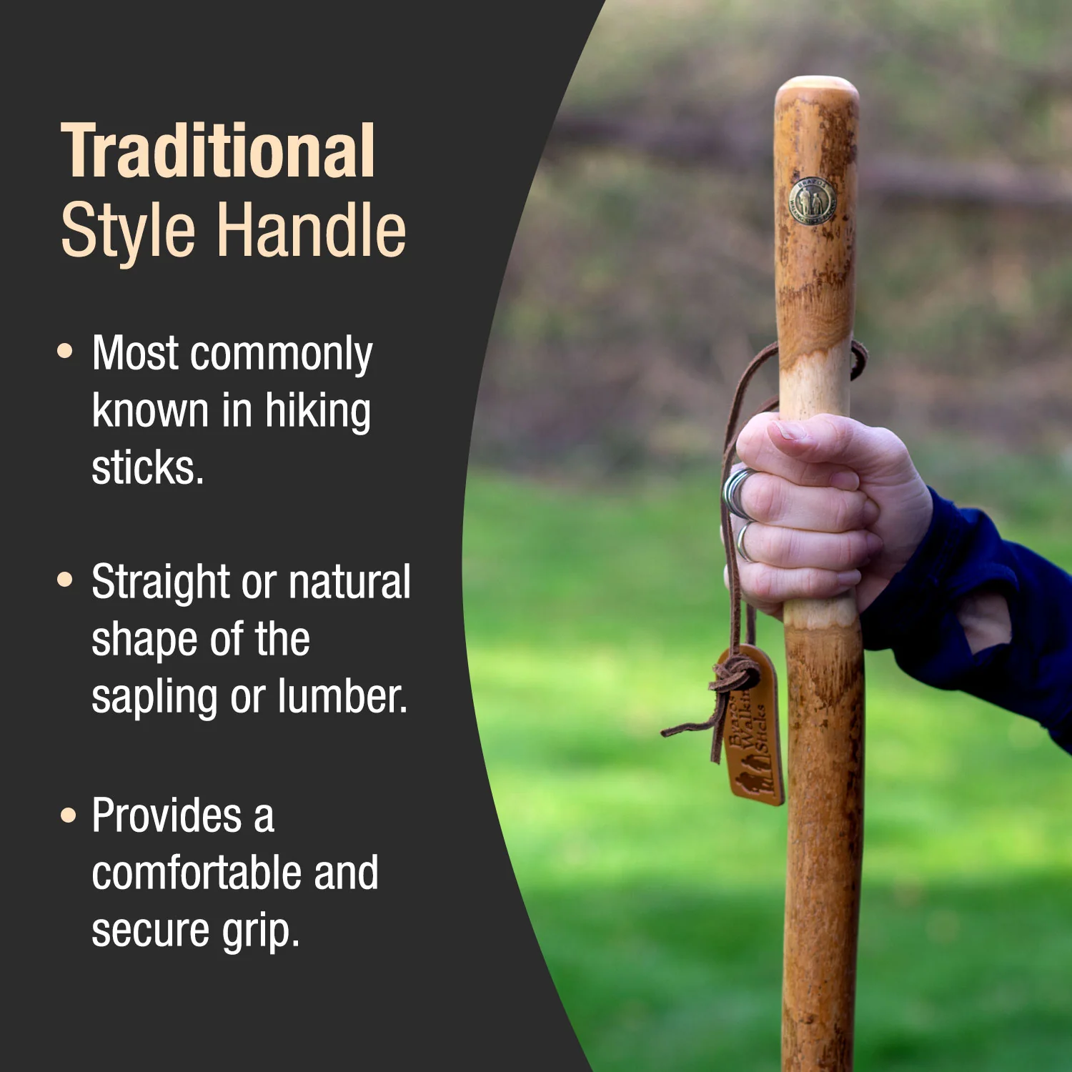 Twisted Assorted Hardwood Rustic Walking Stick 55" - Image 4