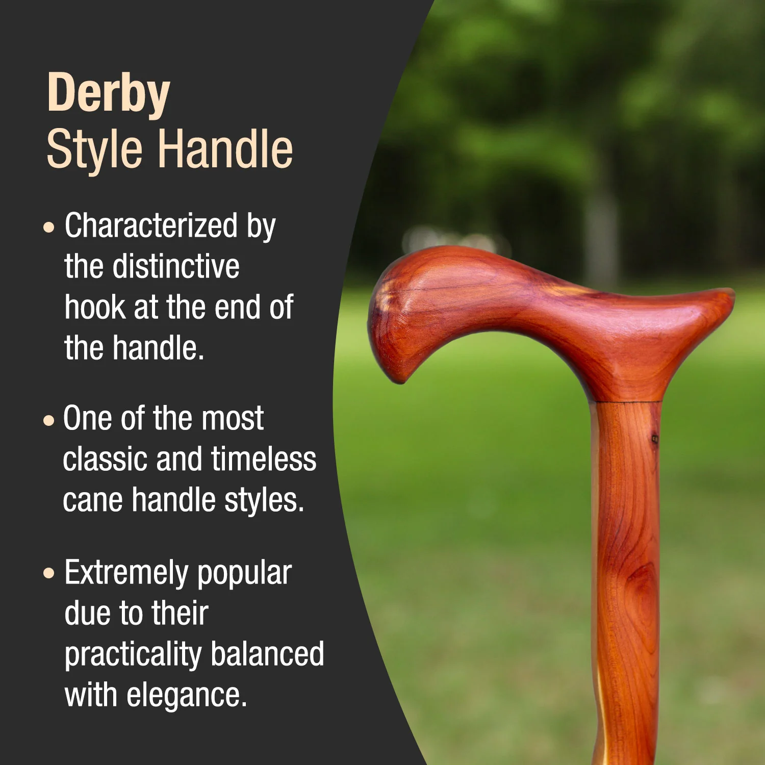 Twisted Cedar Derby Handcrafted Walking Cane 34" - Image 3