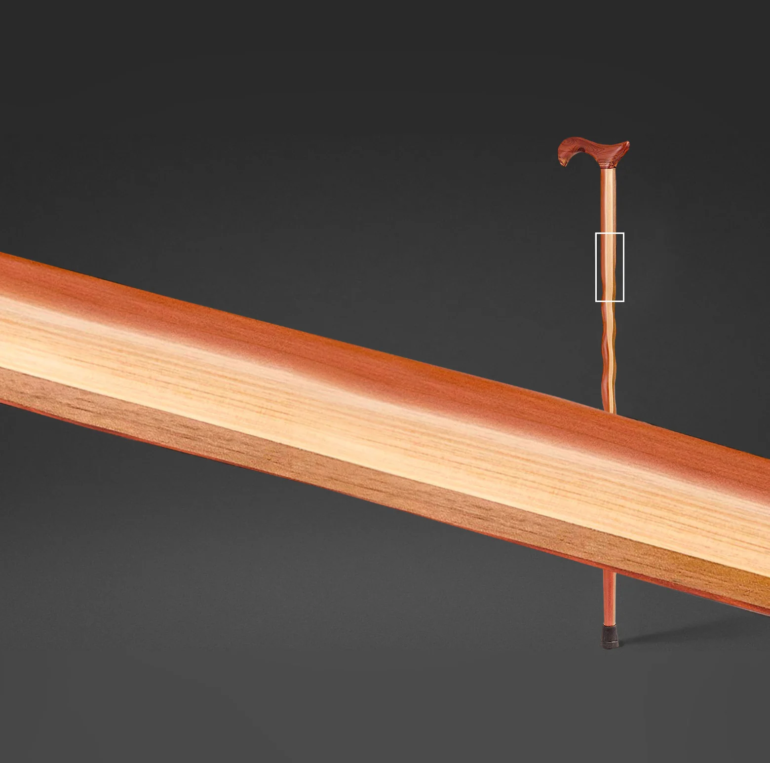 Twisted Cedar Derby Handcrafted Walking Cane 34" - Image 7