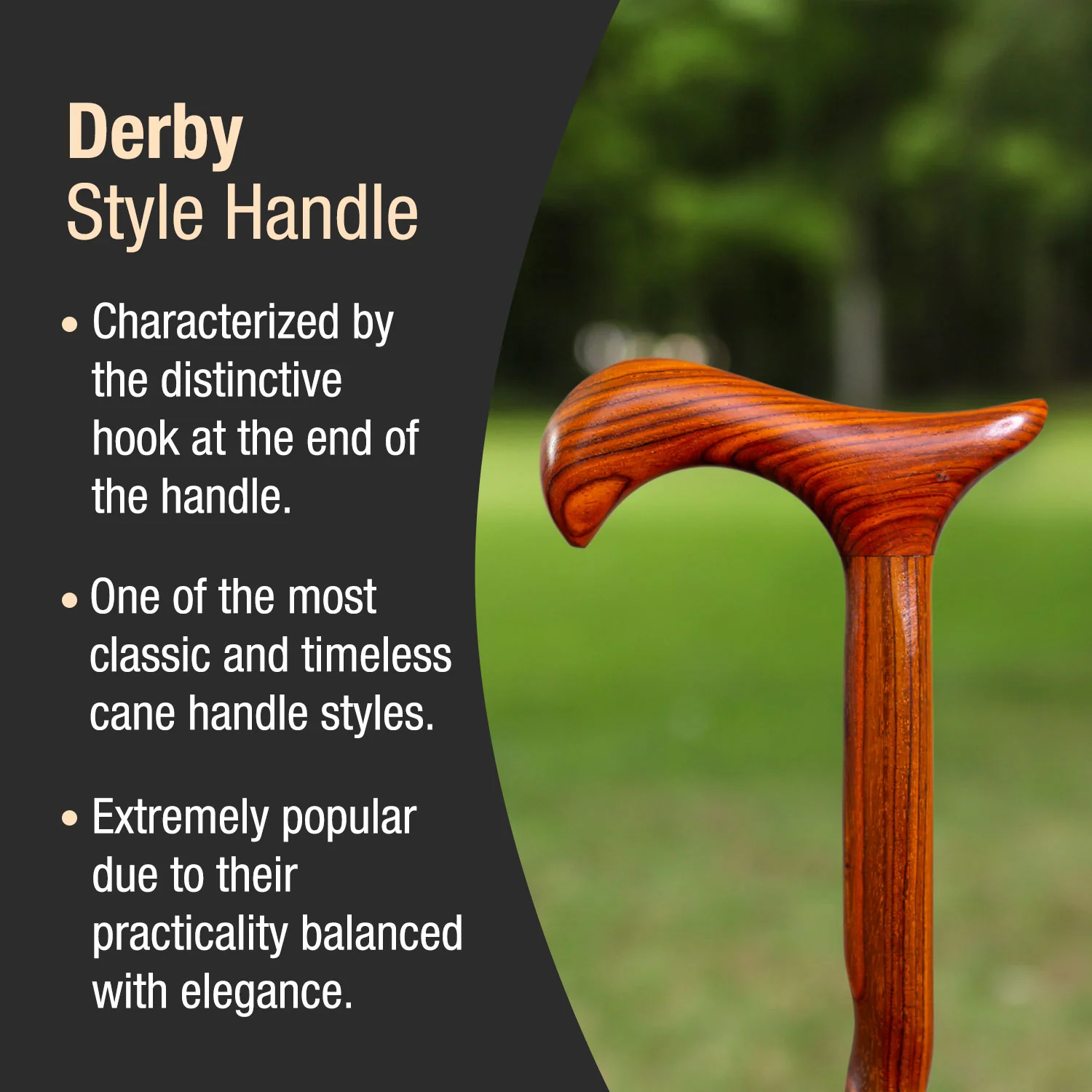 Twisted Cocobolo Derby Handcrafted Walking Cane 37" - Image 3