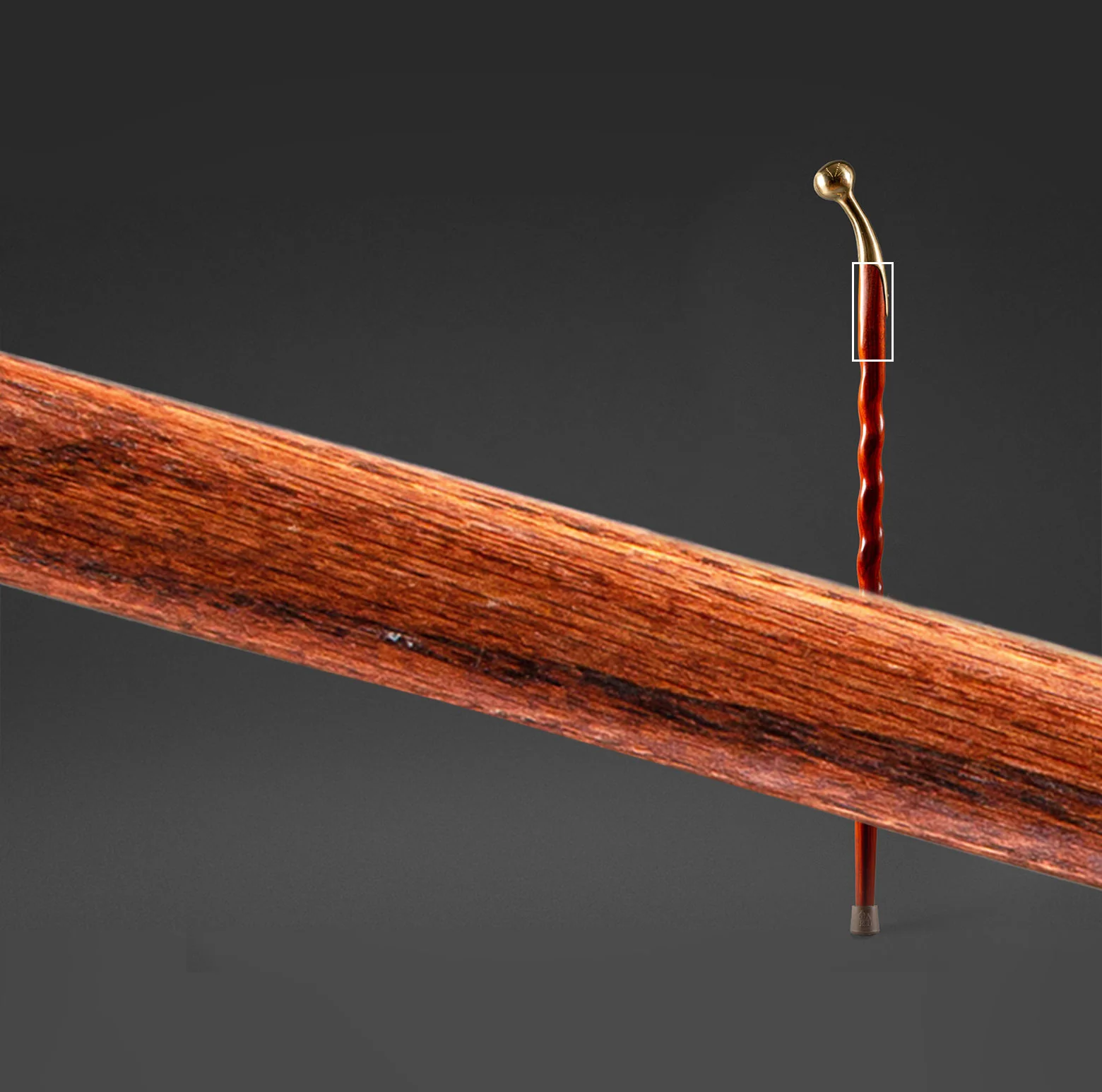 Twisted Cocobolo Hame Top Handcrafted Walking Cane 37" - Image 7