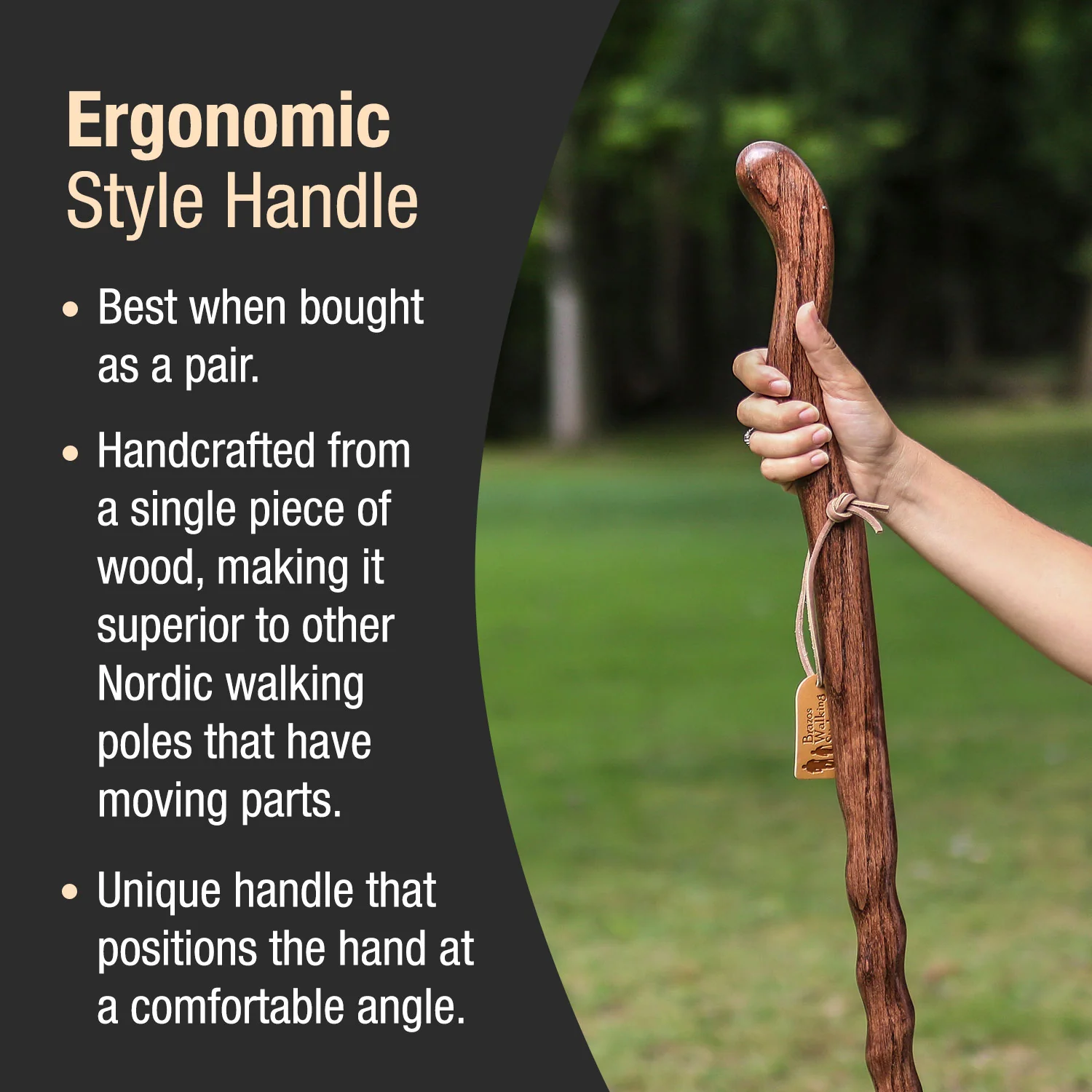 Twisted Oak Ergonomic Fitness Handcrafted Walking Stick - Image 6