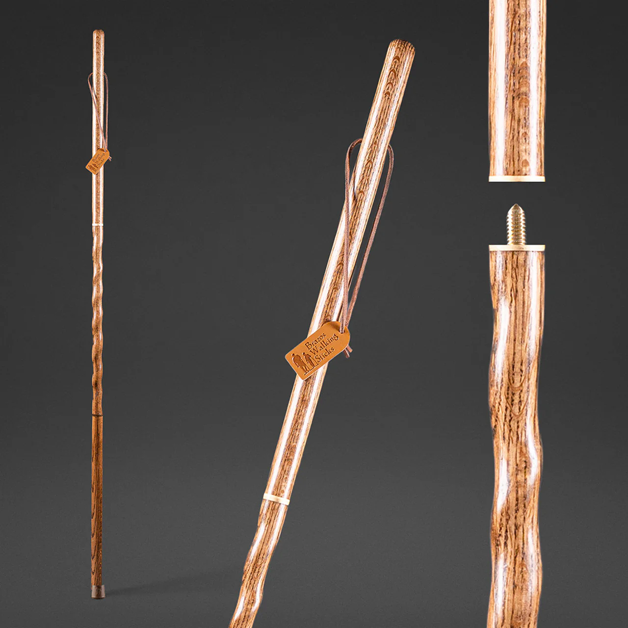 Twisted Oak Traveler's Handcrafted Walking Stick 55" - Image 4