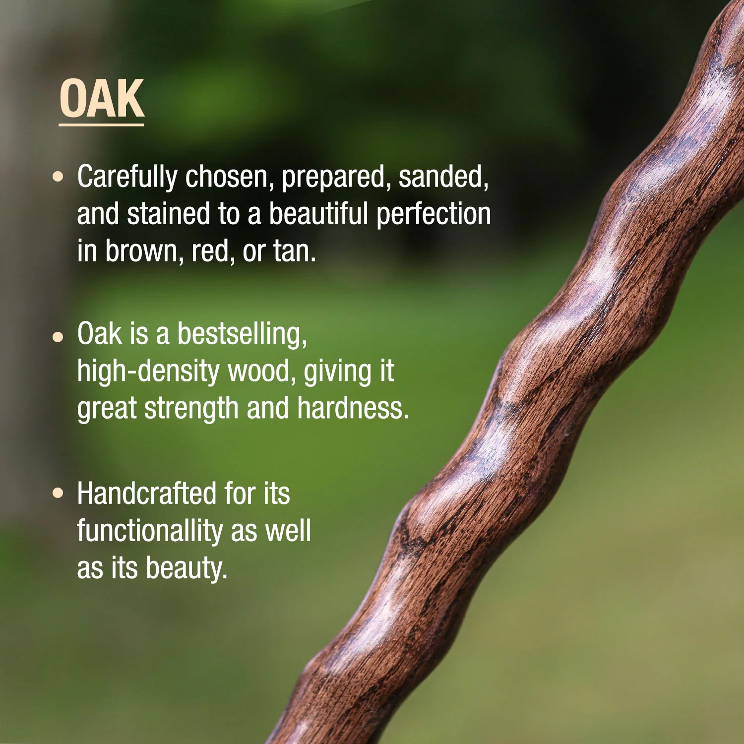Twisted Oak Traveler's Handcrafted Walking Stick 55" - Image 5